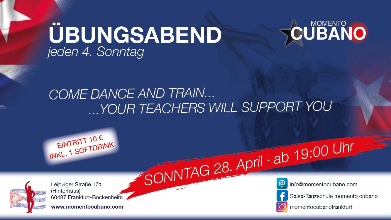 Come dance & train am Sonntag, 28. April !